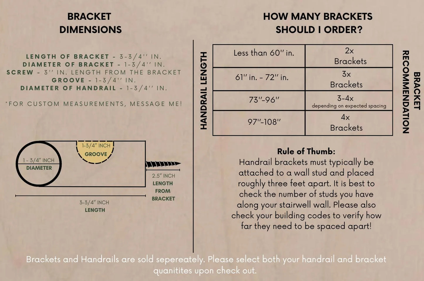 Wood Handrail, Wood Handrail Brackets